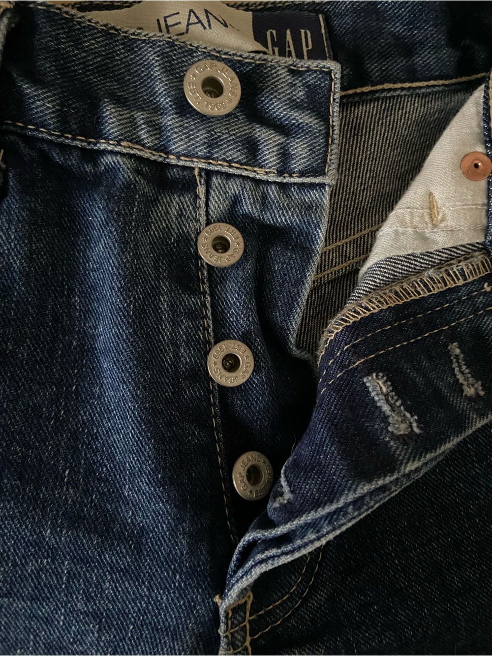 GAP Dark Blue High-Rise Denim Shorts - Women - Picture 3 of 6